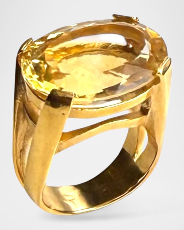 The Faceted Maxi Citrine Statement Ring